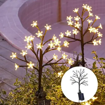 Газонное освещение 8 режимов освещения в форме дерева IP65 Водонепроницаемая дорожка, украшение ландшафта внутреннего дворика, Солнечный сад, наружный свет