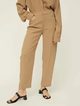 Весенне-летние классические укороченные брюки с изогнутым швом 2020, повседневные брюки для женщин