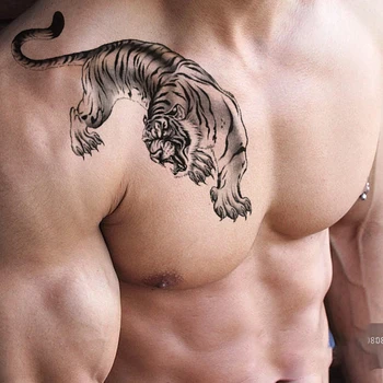 Временные татуировки мужские тату лев леопард Акварельные татуировки стикер поддельные татуировки одноразовые Васит поставки